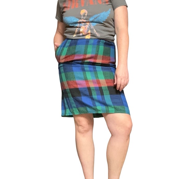 Vintage plaid pull on skirt, size small - Picture 1 of 9